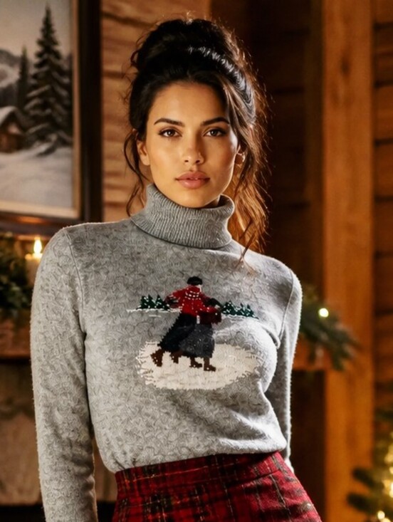 Ralph Lauren Sweaters - Vintage Ralph Lauren Gray Lambswool Turtleneck Ice Skaters Sweater MP
